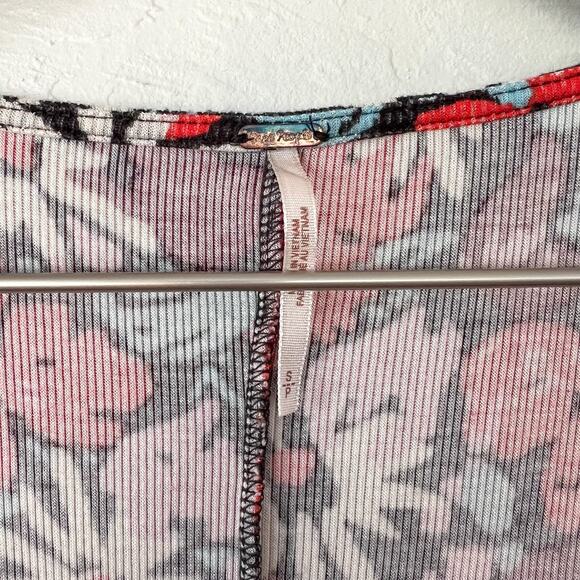 Free People Key to Your Heart Red Floral Mini Dress Small - Picture 2 of 5